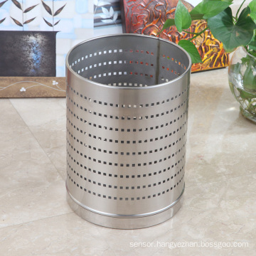 Stainless Steel Square Hole 12L Round Open Top Dustbin (J-12LB)
